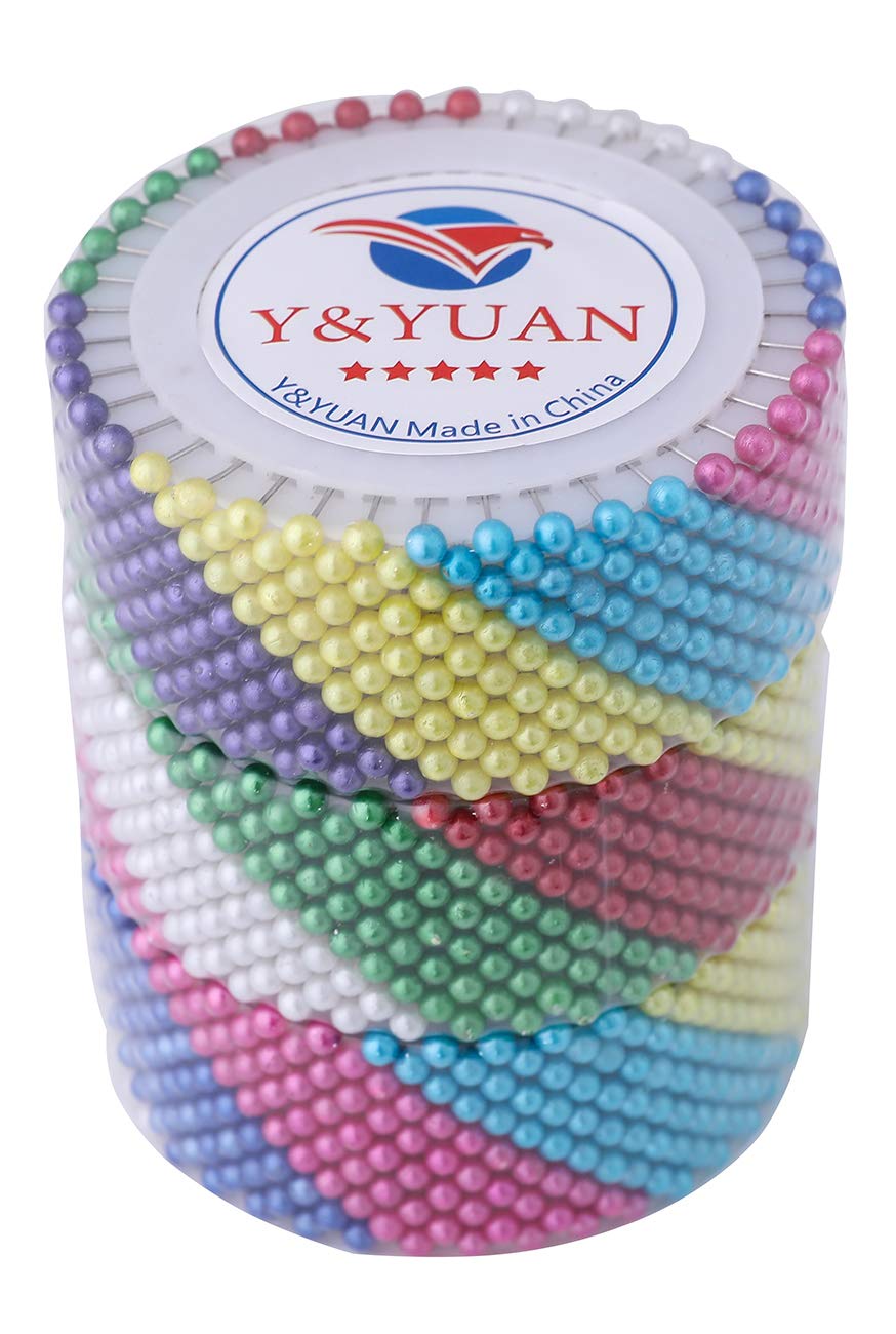 Y&YUAN Alfileres de costura de color de 1.5 pulgadas con cabeza de bola perlada para coser y acolchar (1440 piezas)