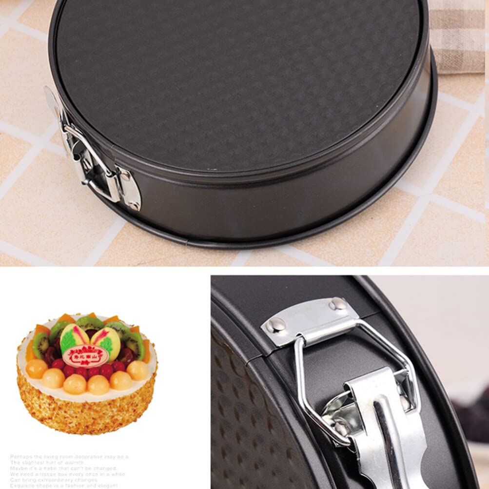FOMIYES Molde Redondo para Tartas Hebilla, 6 Piezas, Acero al Carbono | Negro, Acabado Antiadherente, Apto para Aniversario y Boda, Uso Doméstico y Horneado a Baja Temperatura