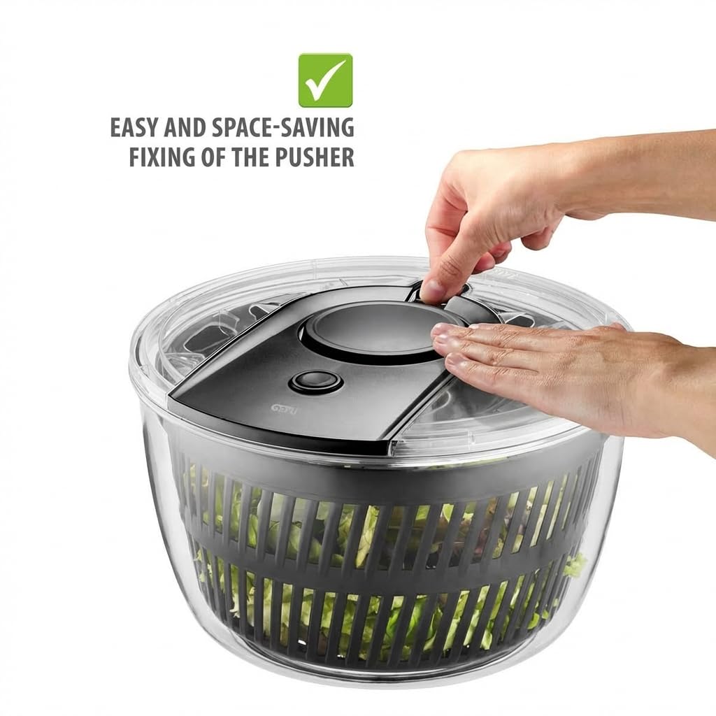 GEFU Centrifuga per insalata rotante, 5 l, con meccanismo push