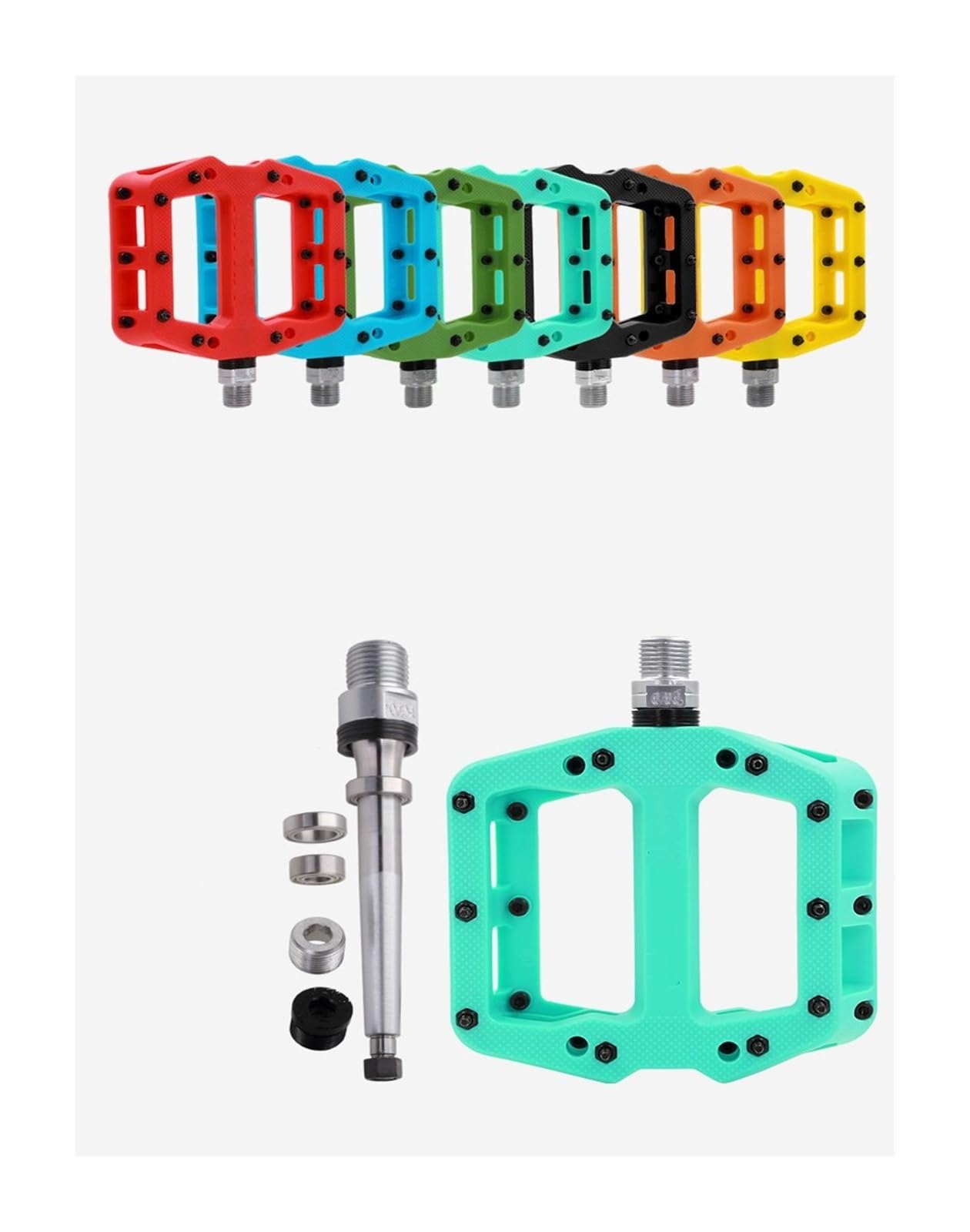 ForgUe Foot Pegs For Road For Mtb For Bike Pedal Wide Waterproof Bicycle Accessories Bicycle Pedals 3 Bearings Ultralight Anti-Slip foot peg (Color : Sky blue)