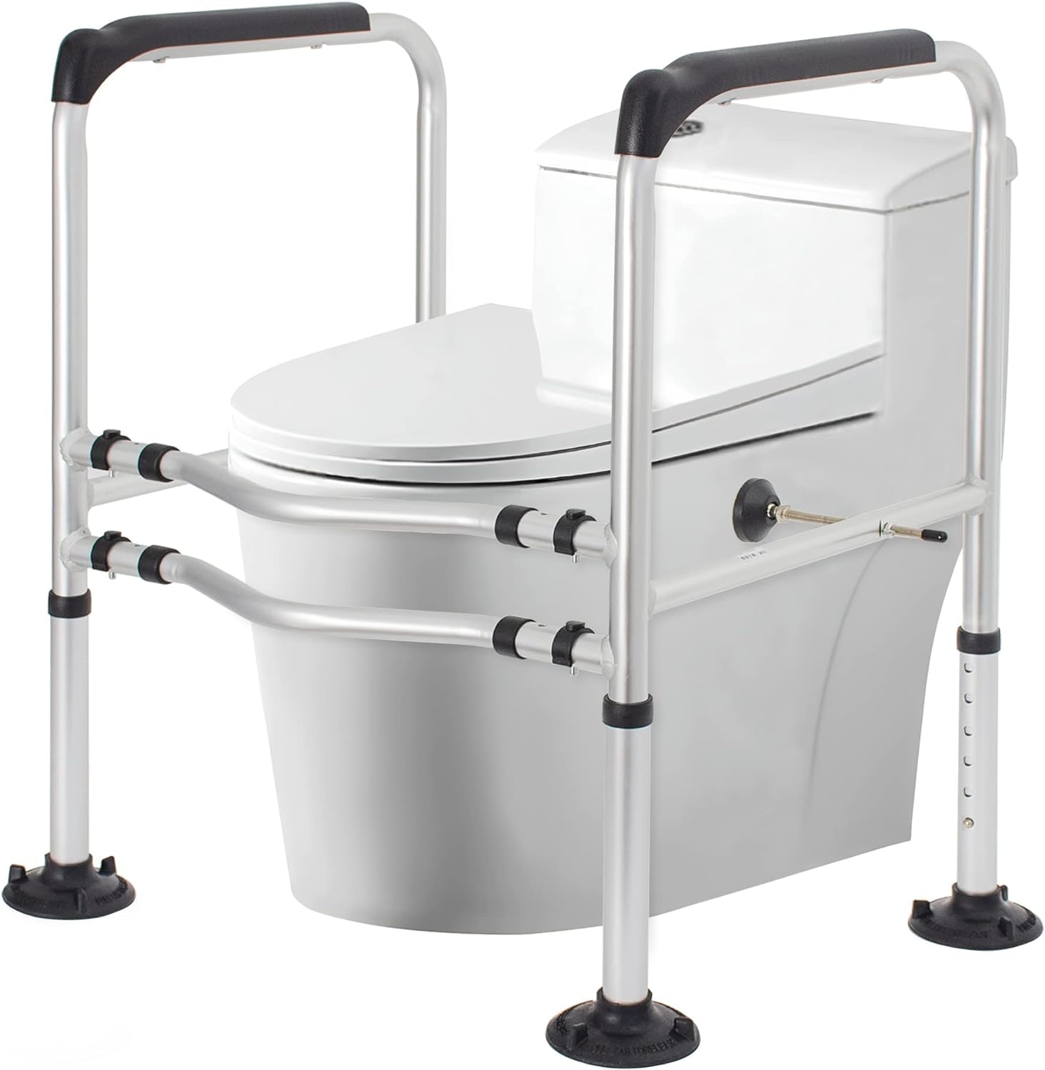 IBVIVIC Supporto per WC per anziani, con grandi tappetini antiscivolo, regolabile in larghezza e altezza, portata fino a 200 kg
