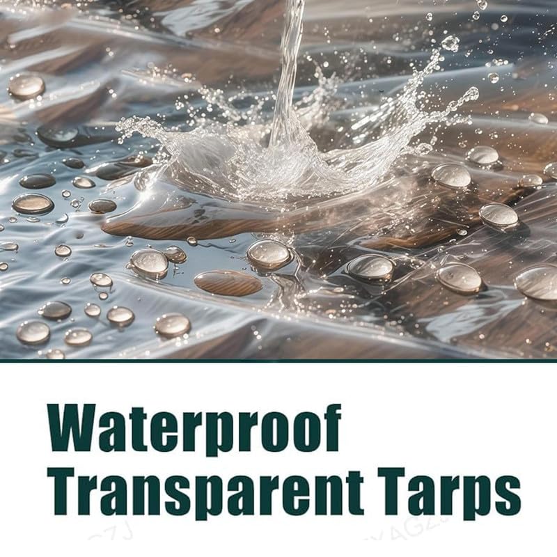 MetDeals Transparent PVC Canopy Cover with Rust-Proof Eyelets & Polyester Webbing|Waterproof Cover for Balcony, Patio & Outdoor Use|All Weather Protection with Zip Tie Installation(4.5X7 Ft) 1 Piece 4