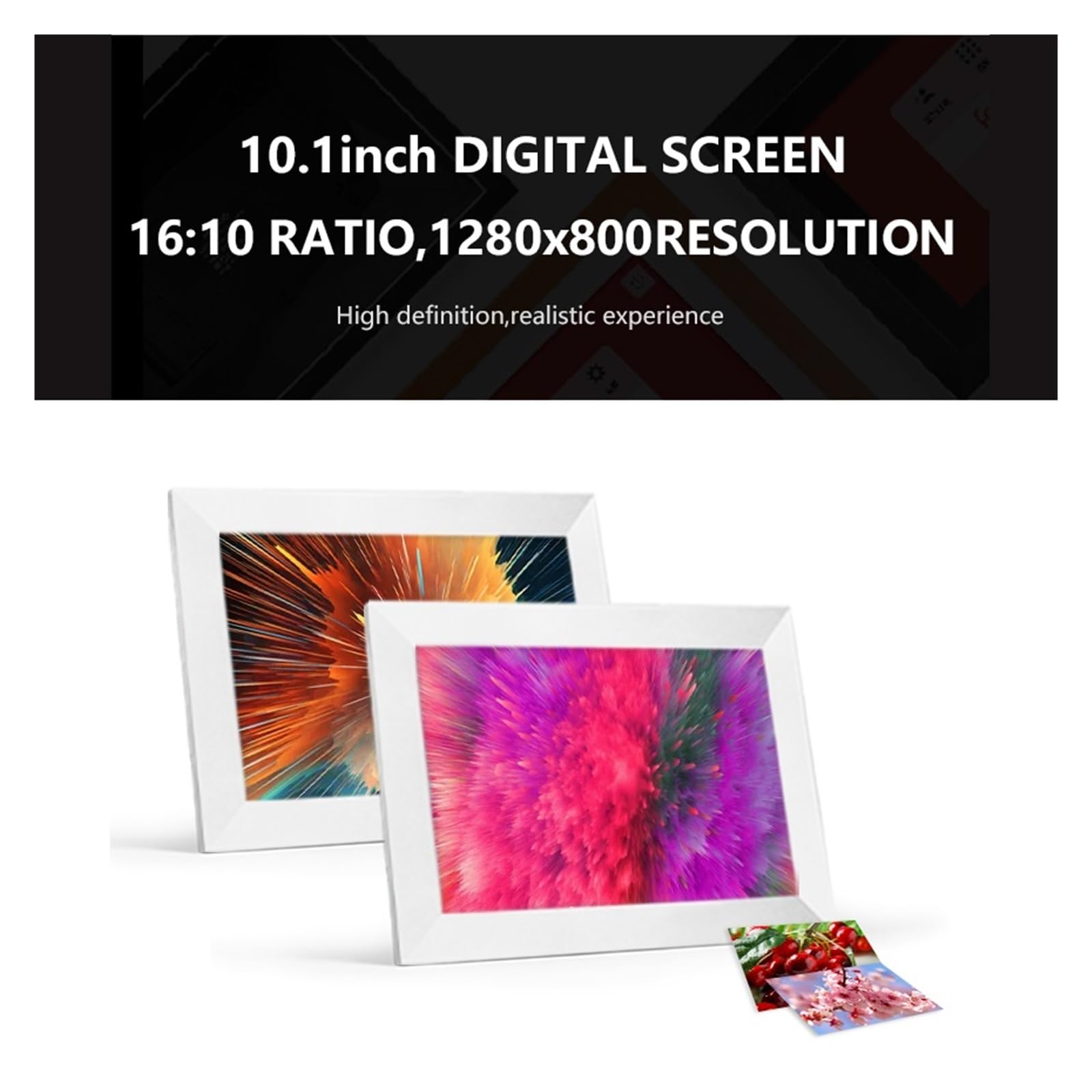 10,1-calowy Biały Album Fotograficzny WIFI Digital Frame APP Z Wewnętrzną Pamięcią 32G I Ekranem IPS 1280x800 WyjąTkowe WrażEnia Wizualne(White)