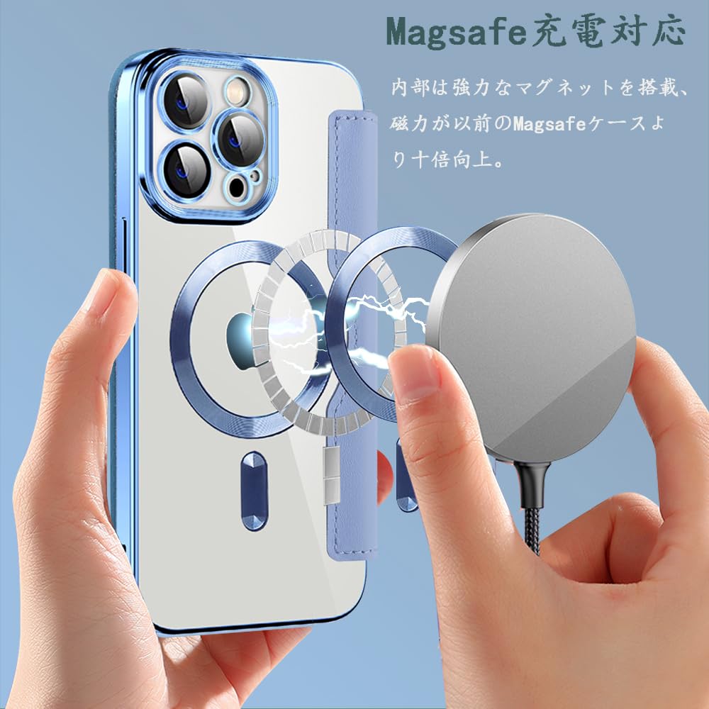 Amazon.co.jp: MuZiF iPhone 15 用 ケース 手帳型 Magsafe対応 クリア