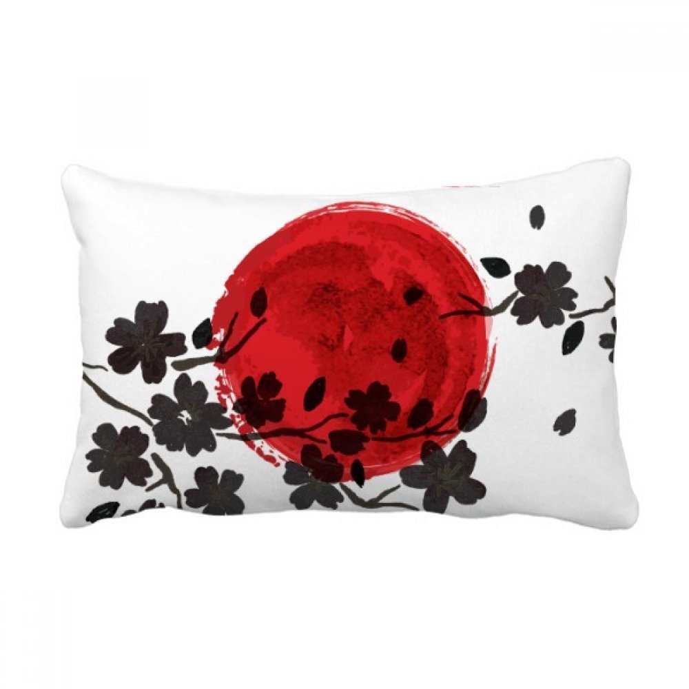 Coussin de décoration japonais branche sakura pour canapé de salon