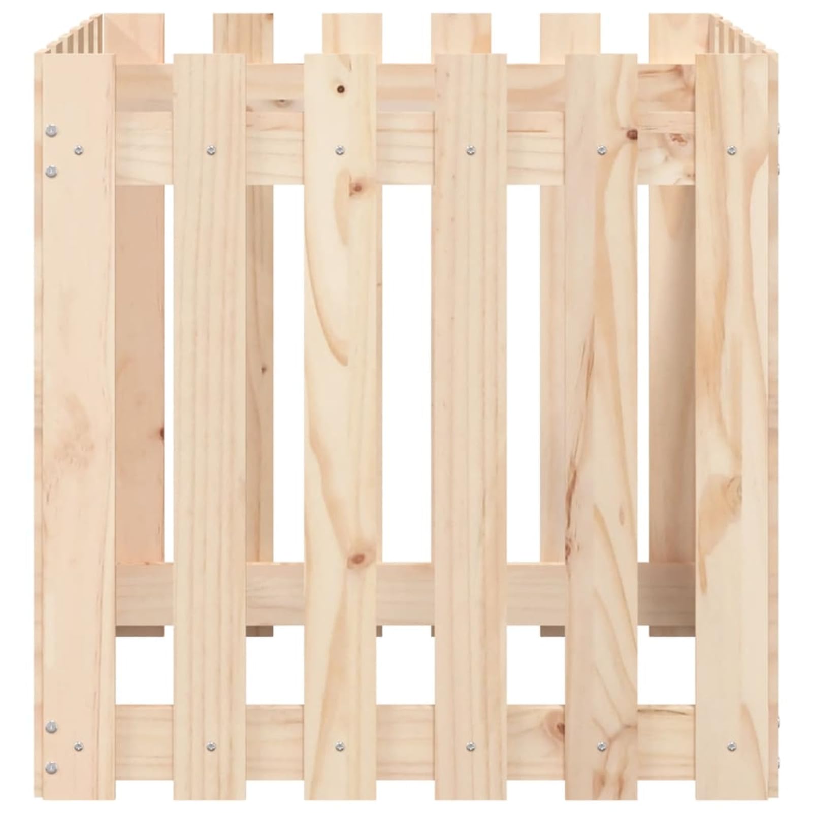 Jardinera con diseño de Valla Madera Maciza de Pino 60x60x60 cm Kit de Cultivo huerto Interior de Hierbas aromáticas