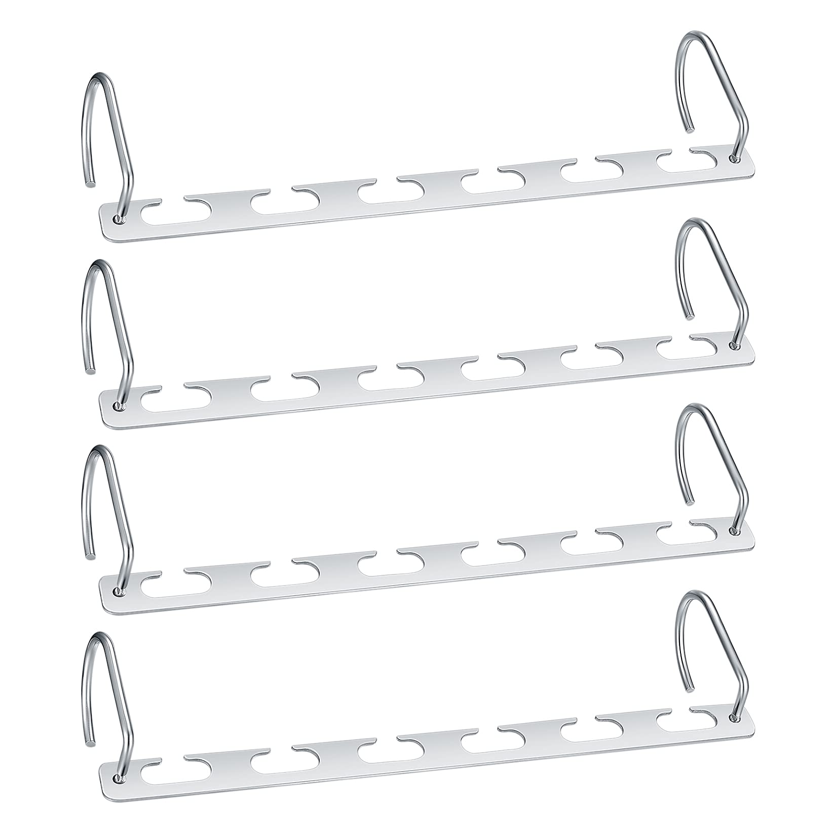 SZJYG 4 Pcs Magic Hangers, Space Saving Hangers for Wardrobes, Closet Coat Clothes Hangers Storage Clothing Organizer, Metal Space Saver Hooks Hangers Racks, Silver
