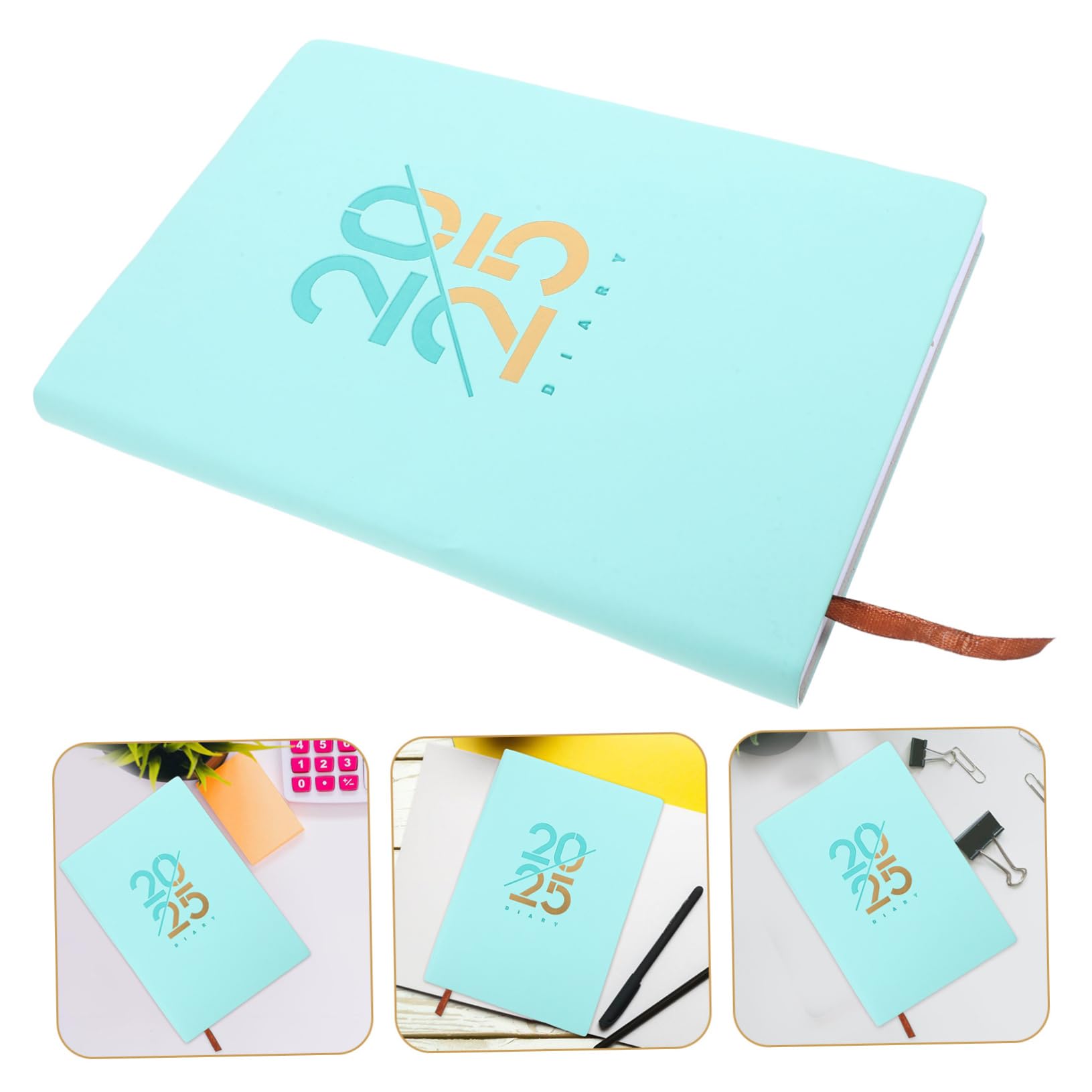 Angoily 4 Pezzi Planner Giornaliero con Inglese Carta Liscia Antischeggia Design Unico e Portatile per Studio Lavoro e Organizzazione Personale