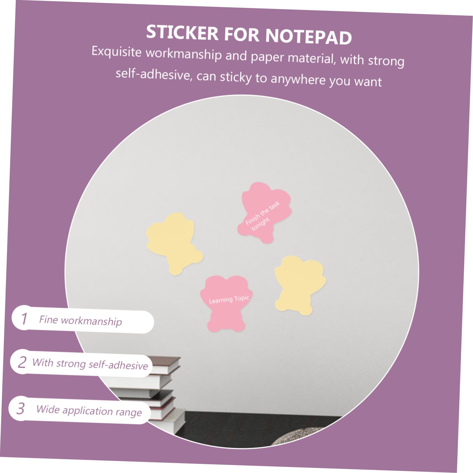 DOITOOL 4 Stück Selbstklebende Notizzettel Pastellfarben Haftnotizen für Büro Schule und Zuhause Kreative Memo Pads mit Starkem Kleber für Wichtige Erinnerungen und Planungen