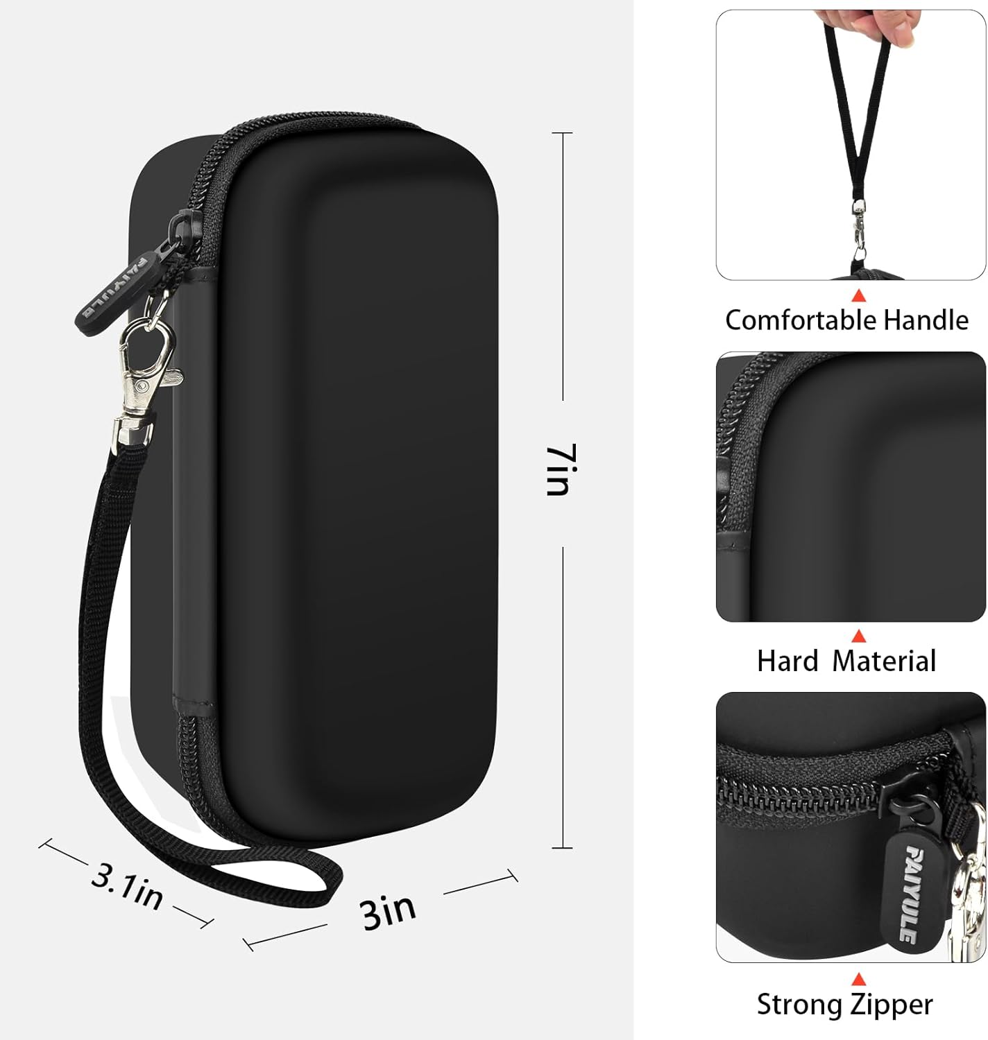 PAIYULE Case for MANSPOT for Meridian Body Hair Trimmer for Men, Electric Beard Shaver Storage Holder for LADYSPOT Pubic Razor and Extra Blade Heads- Box Only (Black) - Image 4