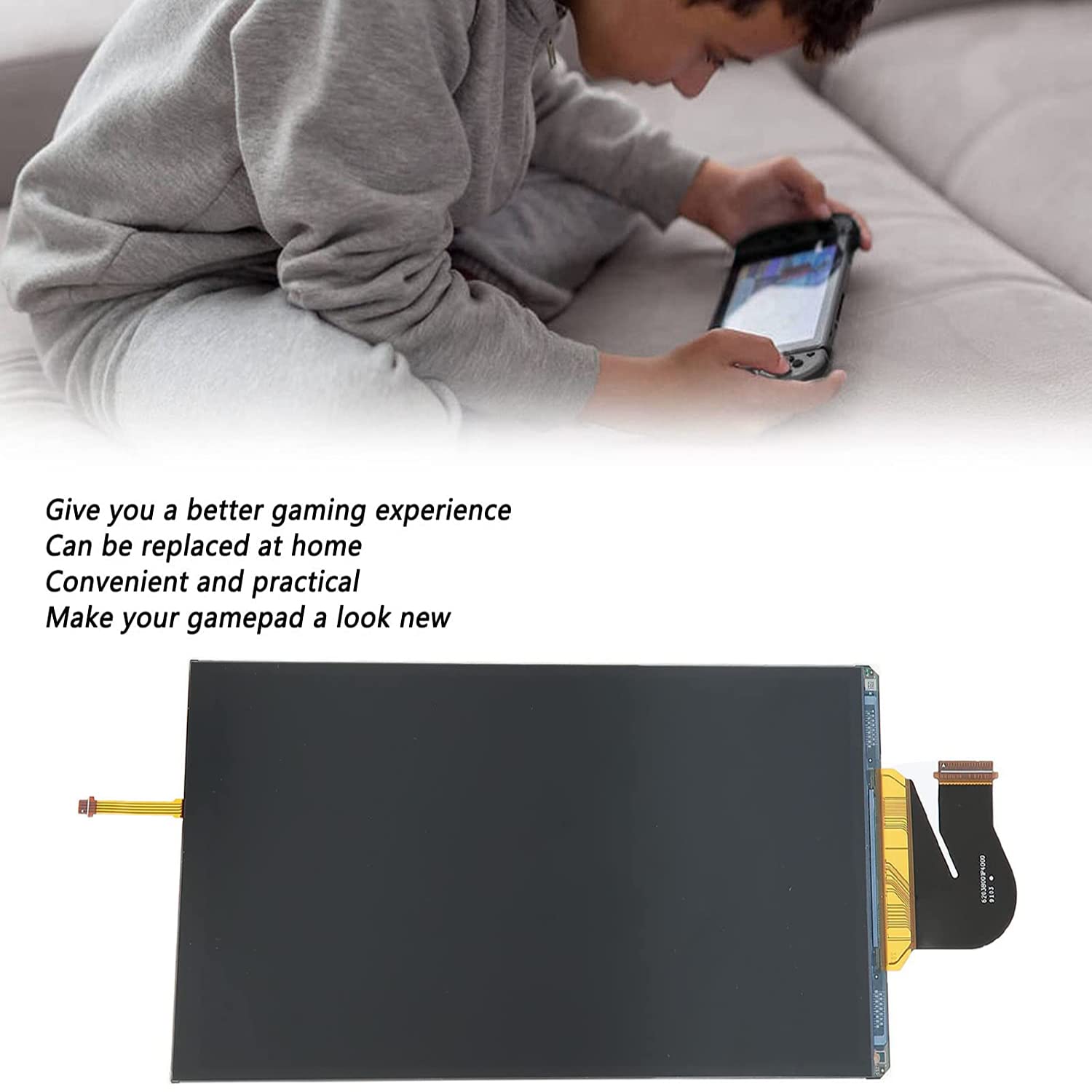 NB+ Ersatzbildschirm für Nintendo Switch Lite 2019 LCD-Display-Einheit, Frontplatte, schwarz, kein Touchscreen