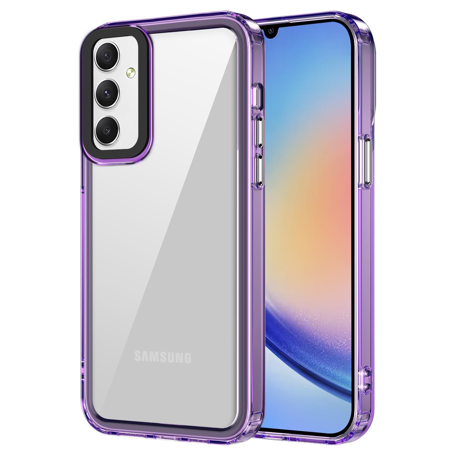 Kapa Warrior Acrylic Clear Back Cover for Samsung Galaxy A15 | Slim Shockproof [Military Grade Protection] Hybrid Bumper Case (Purple Sides) (B0CSFB8QX7) Amazon Price History, Amazon Price Tracker