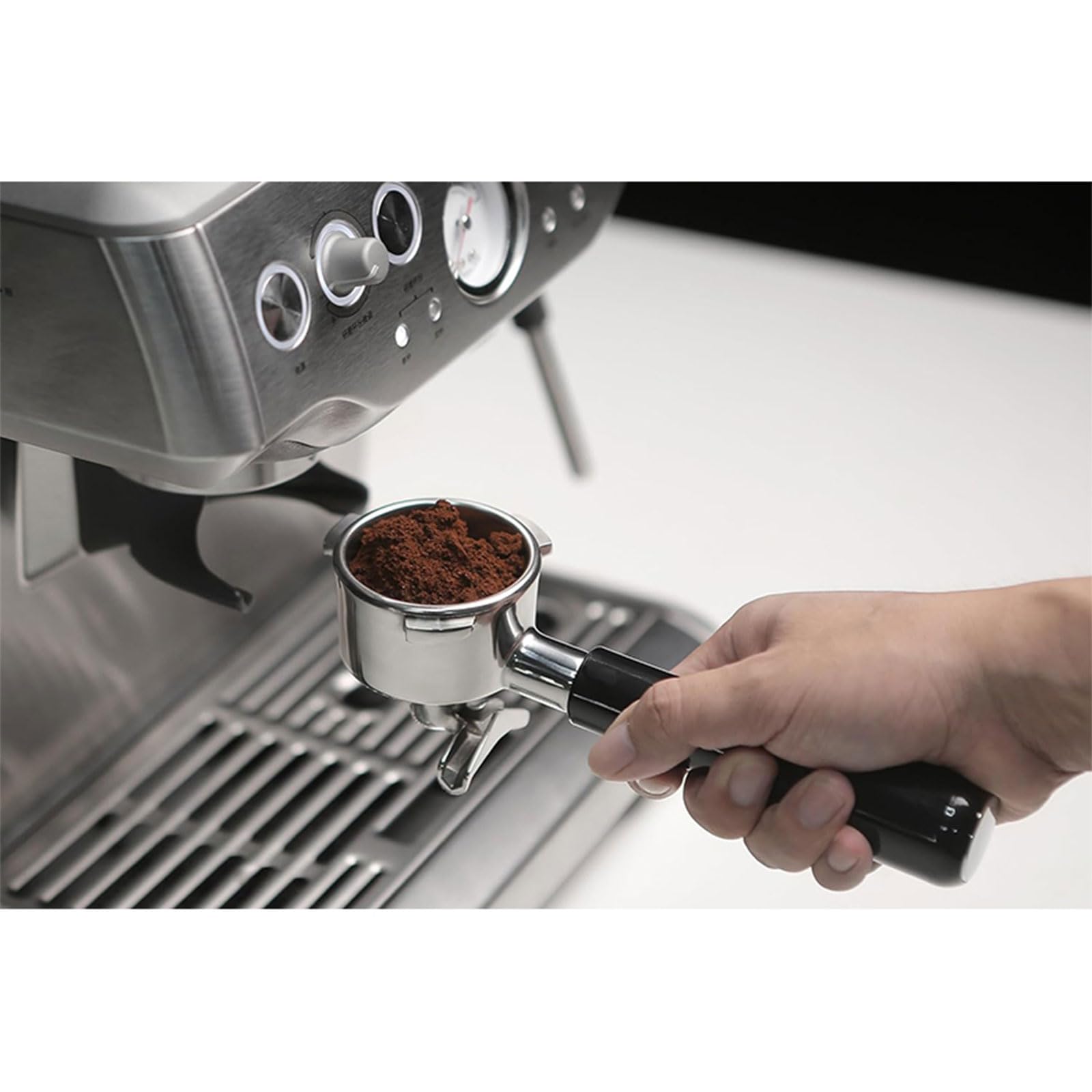 Kaffeesiebträger Edelstahl Doppelauslauf Kaffeefilterkorb Kaffeezubehör für Kaffeemaschinen
