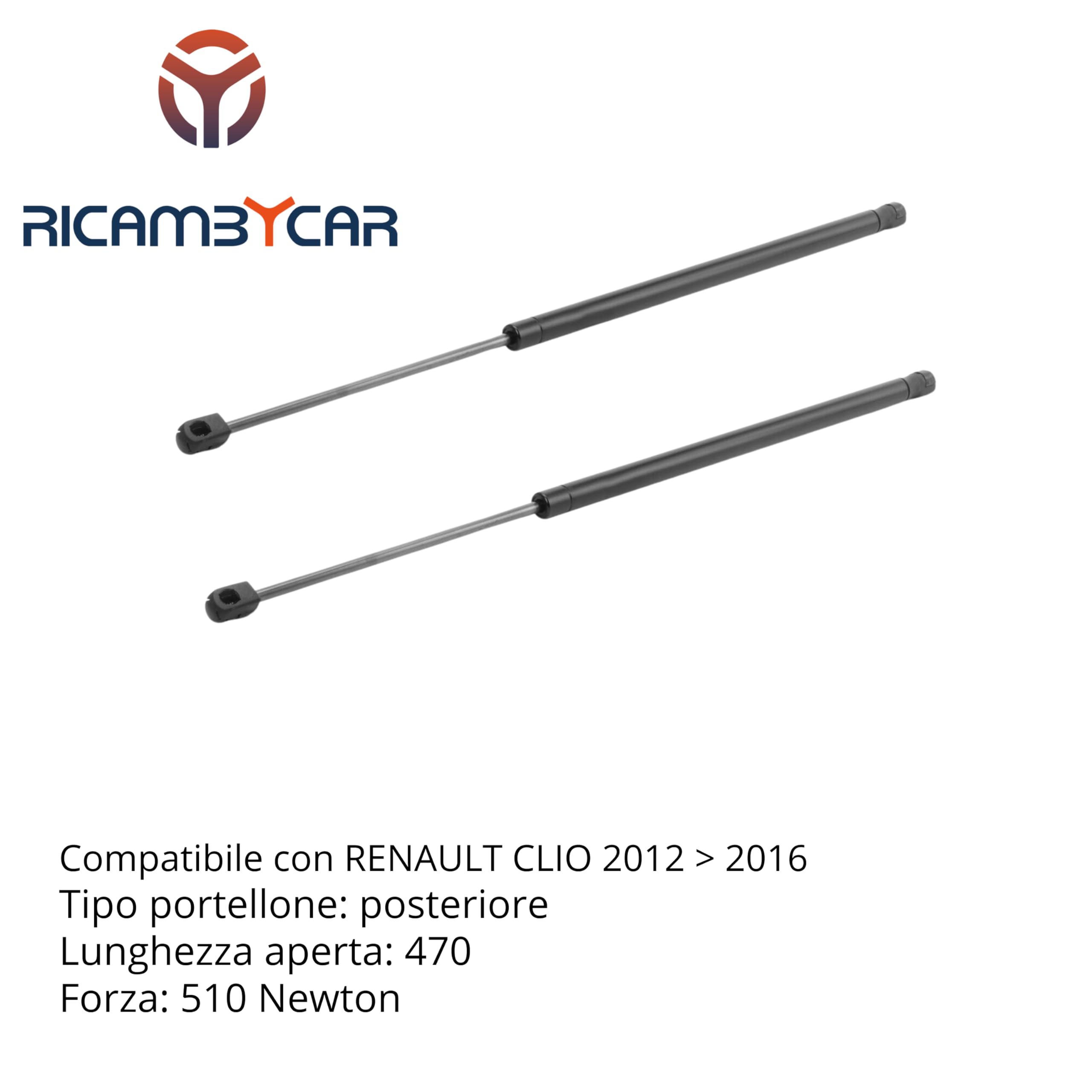 Coppia Molle a Gas Portellone Posteriore Compatibile con Renault CLIO 2012 > 2018