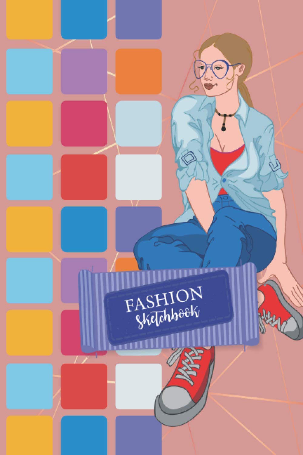 fashion sketchbook: Easy to draw clothes on a fashion figure template like a designer and kids, Fashion Sketch book Front back and Side Figure Poses. Paperback