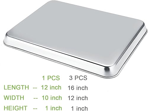 Miniatura 2 de Umite Chef - Bandejas para hornear, de acero inoxidable, pequeñas para hornear galletas, acabado de espejo superior, fáciles de limpiar