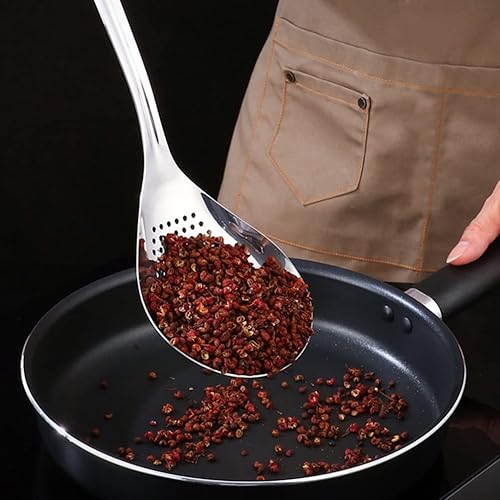 Miniatura 8 de Cucharón de acero inoxidable para espátulas de araña, cuchara ranurada cuchara, colador, cucharón ranurado, cuchara de servir, cuchara de filtro