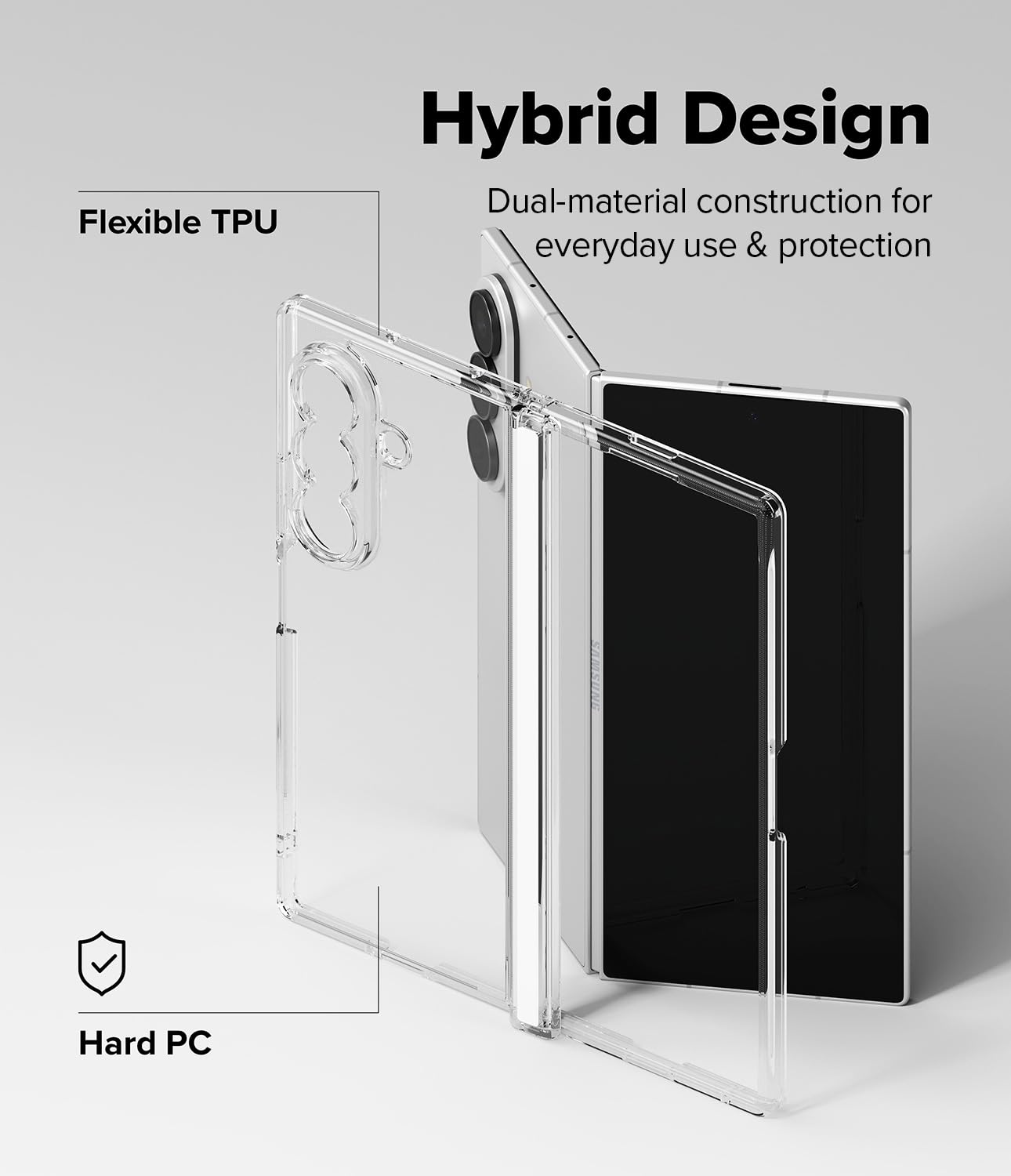 Ringke Fusion Flap per Cover Samsung Galaxy Z Fold 8 Ultra - Clear | Compatibile con la ricarica wireless, sottile, leggero, resistente ai graffi