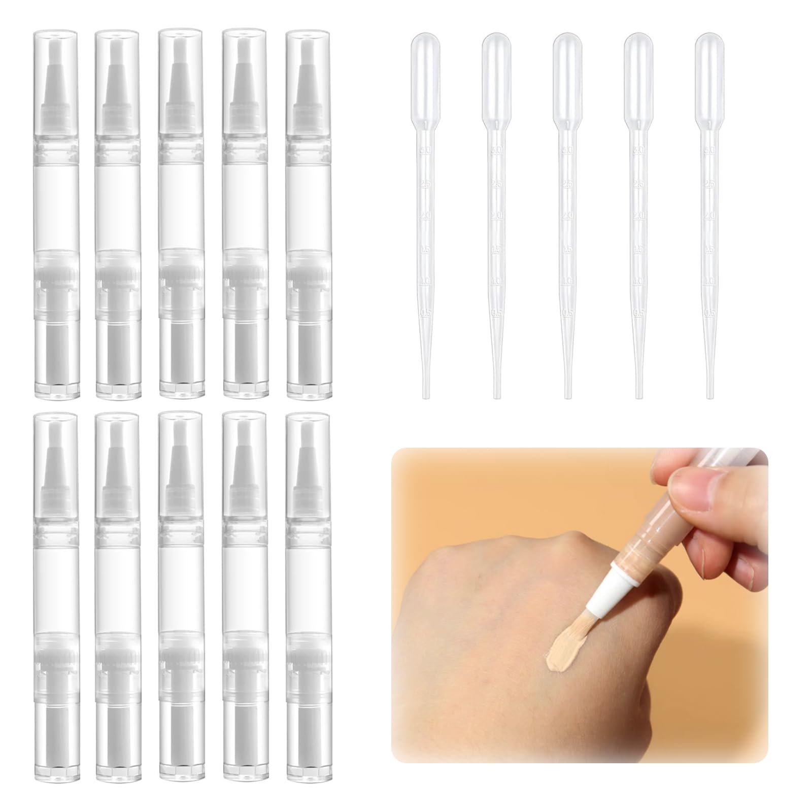 【1本50円】ツイストペン ダイヤル式ペン ネイルオイル Amazon.co.jp: ツイストペン【10本入り】5ml ネイルブラシペン