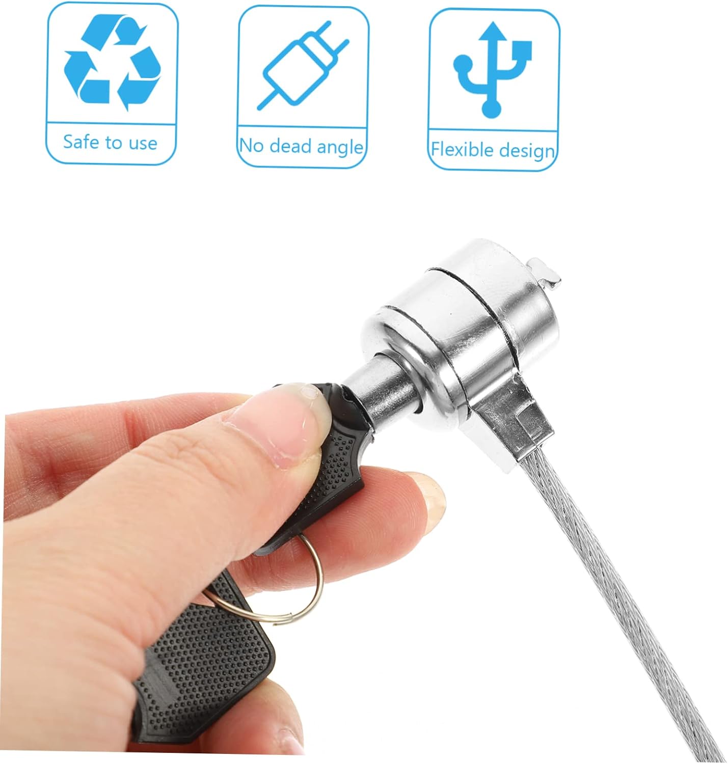 Laptop Security Cable Lock Universal Laptop Locks 2 Sets 1.2m Cable High Security Easy to Carry 360° Rotatable Design