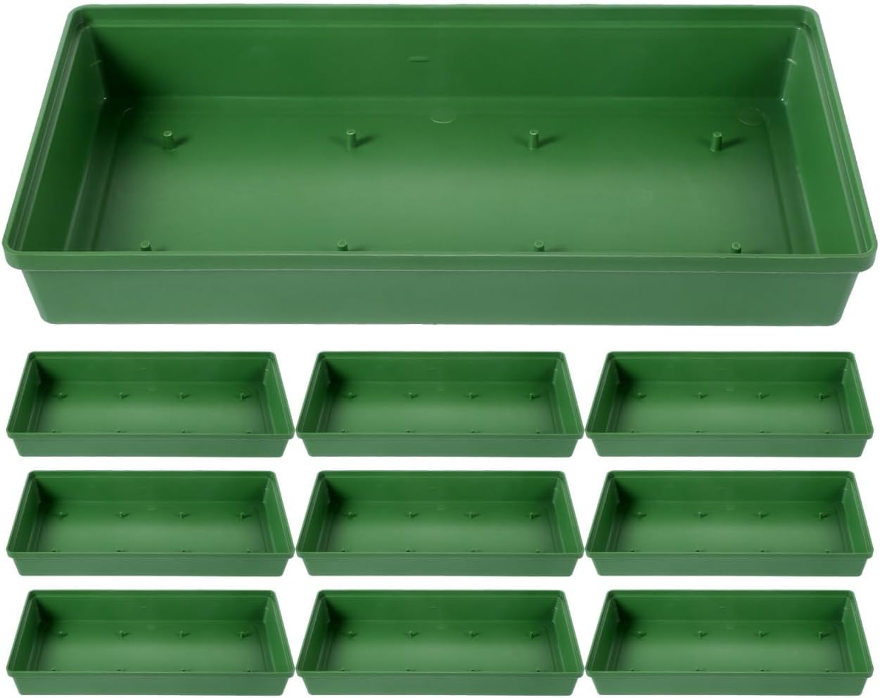 EXCEART 10Pcs Green Plastic Floral Foam Trays for Flower Arrangements Reusable Flower Mud Fixing Plates for Weddings, Parties and Home Decor, 10.23 X 4.72 X 1.57 Inch