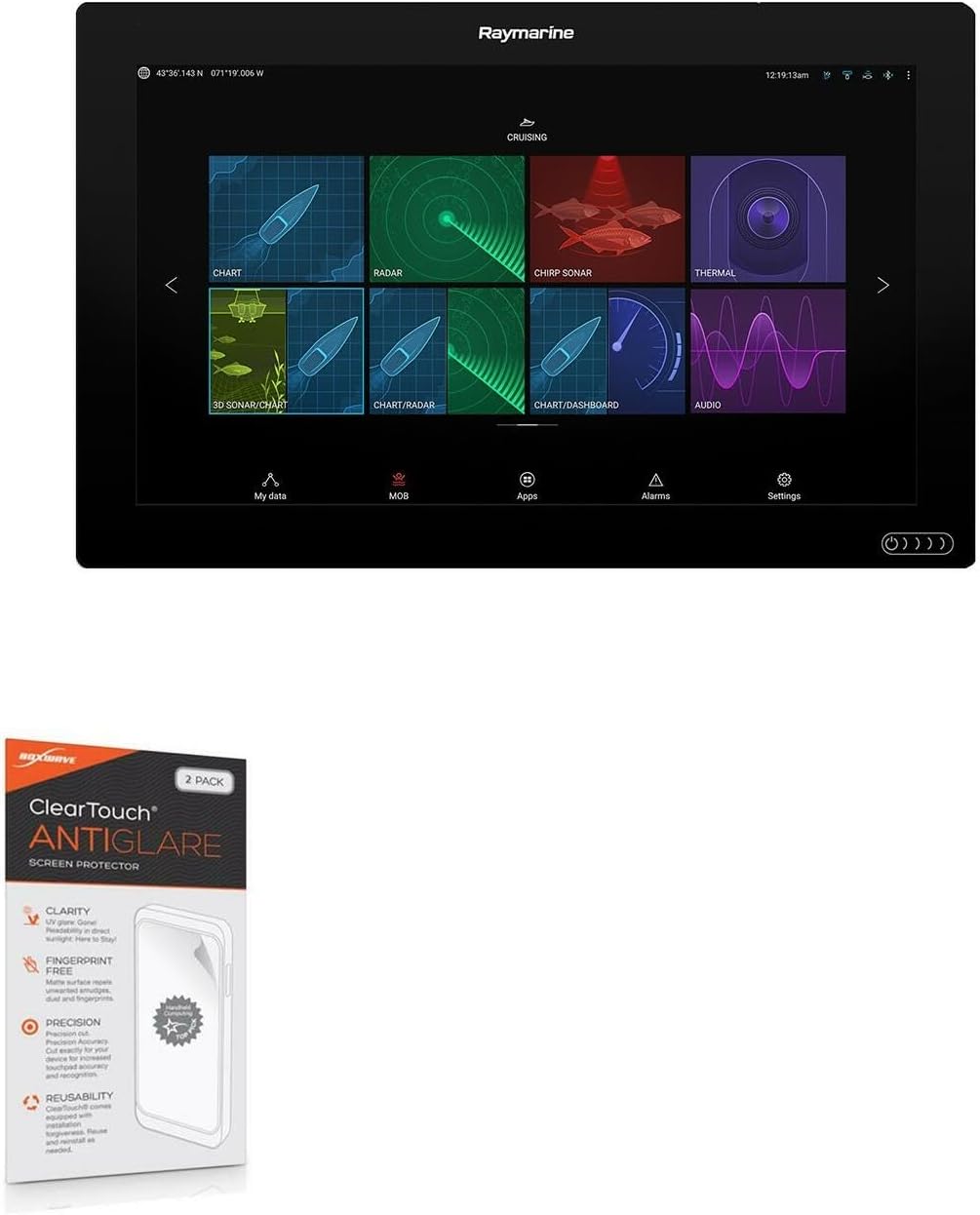 BoxWave Screen Protector Compatible with Raymarine Axiom XL 19 - ClearTouch Anti-Glare (2-Pack), Anti-Fingerprint Matte Film Skin