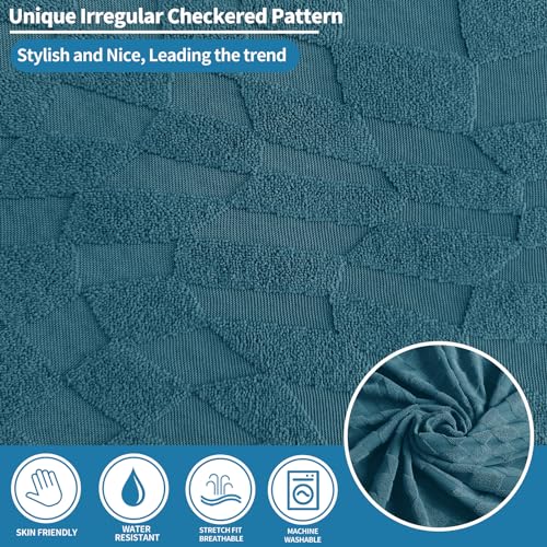 Image of ZNSAYOTX Sofa Recliner Cover 5-Piece (69 inch-91 inch) Super Soft Recliner Couch Covers with Big Pocket & Anti Slip Ties Stay in Place, Stretch Lazy Boy Reclining Couch Sofa Slipcover Durable Washable, Teal
