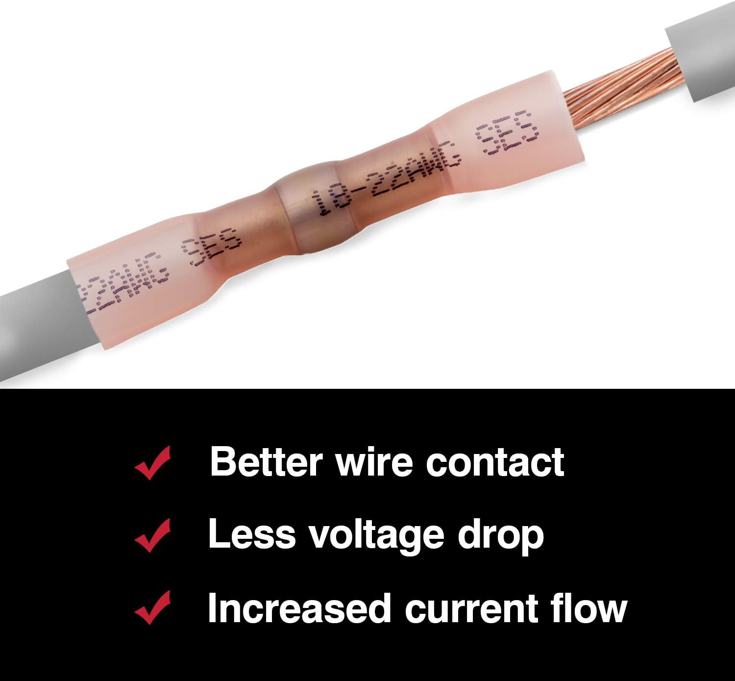 Master Appliance Multiseal Butt Splice Connector Mini Pack - Industrial Quality Waterproof Terminals, 103 lbs Tensile Strength, 50 pcs, Assembled in the USA