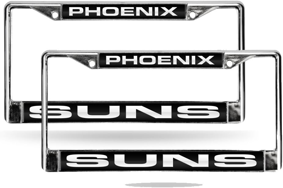 Phoenix Suns NBA Chrome Metal Laser Cut License Plate Frame - Set of 2 Frames