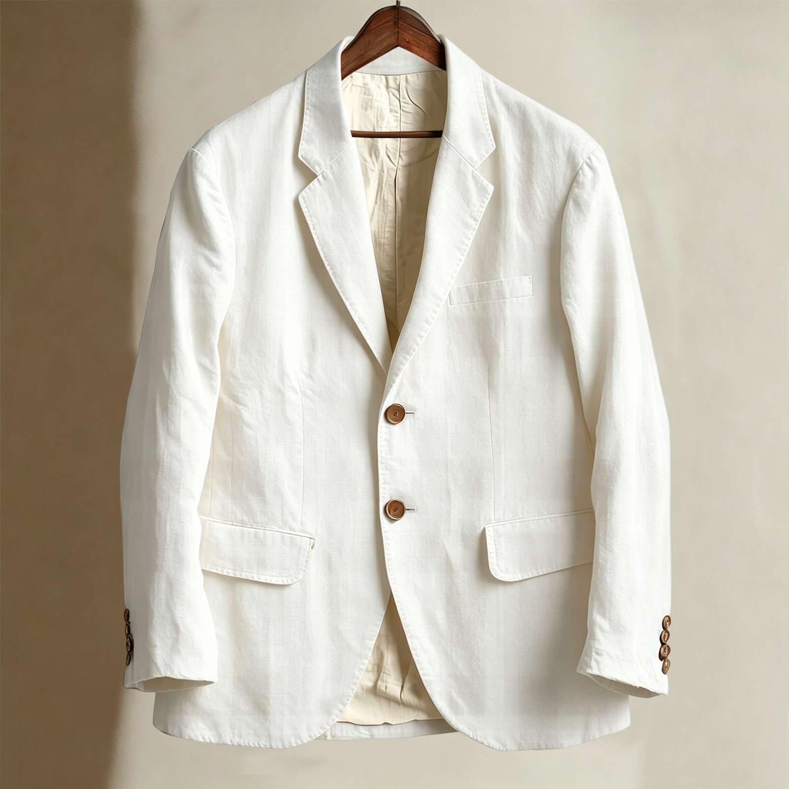 Giacca Lino Uomo Blazer Estivo Leggero Cappotti Slim Fit Traspirante Abito Sportiva Casual Overshirt Vintage Shacket Giubbotto con Tasche Elegante per Ufficio e Cerimonia