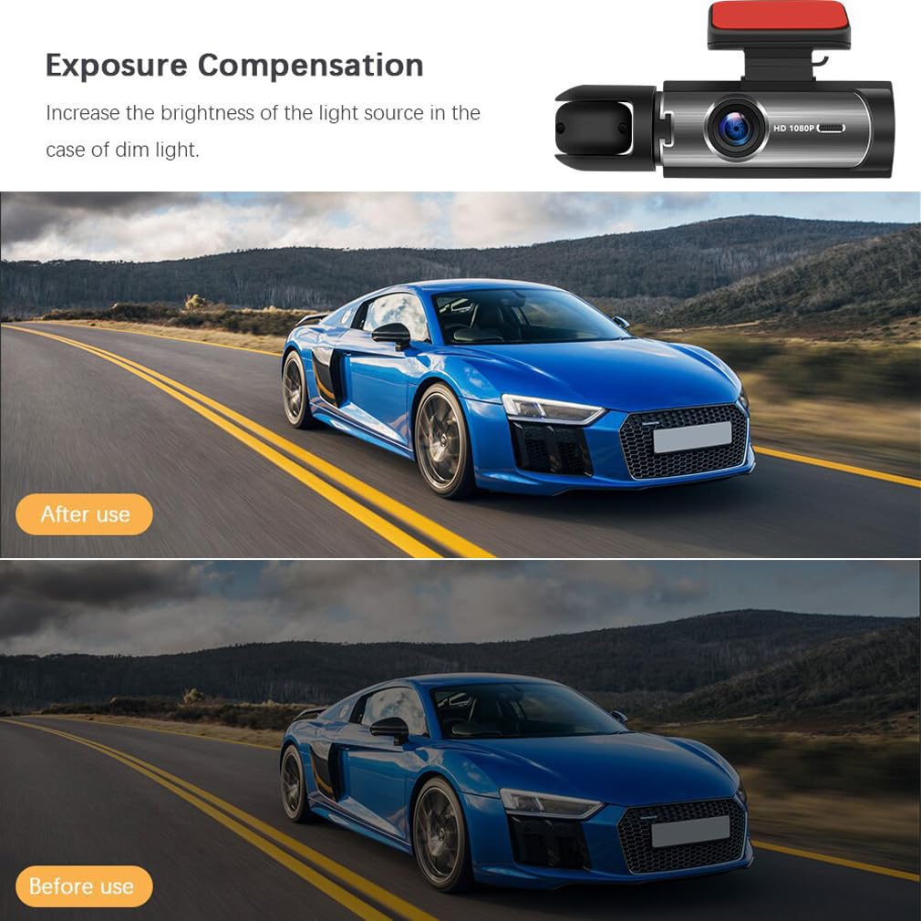 XRC TECH Caméra embarquée double objectif HD 1080p pour voiture, enregistrement avant et intérieur en même temps, vision nocturne IR avec écran IPS de 8 cm