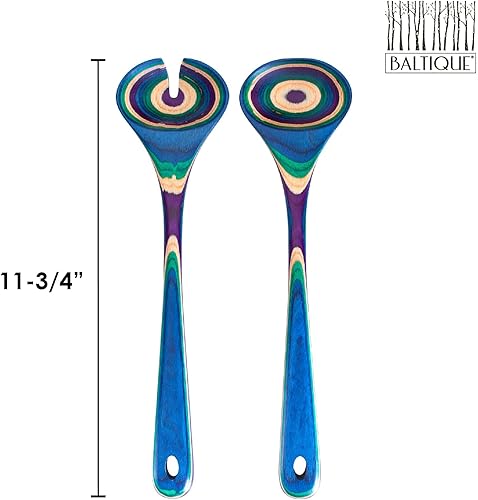 Miniatura 6 de Totally Bamboo Baltique Mumbai Collection - Juego de utensilios de madera para servir ensaladas, 11-34 pulgadas de largo, un par