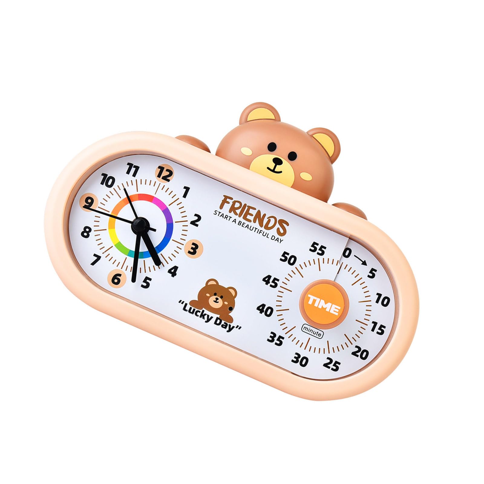 Jazuaiao Rechargeable Quiet Visual Timer with Clock 60 Minutes Countdowns Pomodoro Timer Double Display Time Management Tool Clock