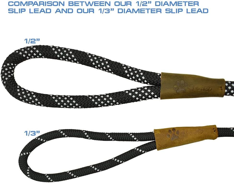 Max and Neo Rope Slip Lead Reflective 5 Foot - We Donate a Leash to a Dog Rescue for Every Leash Sold (5 FT x 1/3" Small Dog, RED) - Image 3