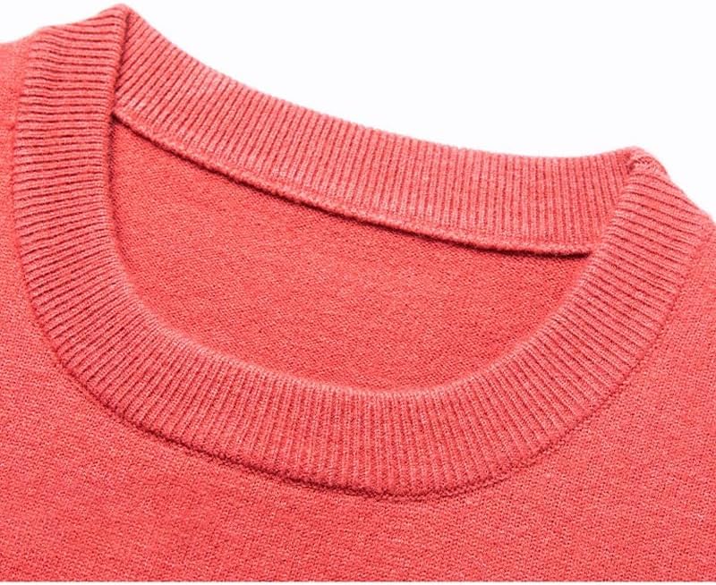 Men's Wool Sweater Round Neck Warm Casual Base Knitted Sweaters for Men Gray