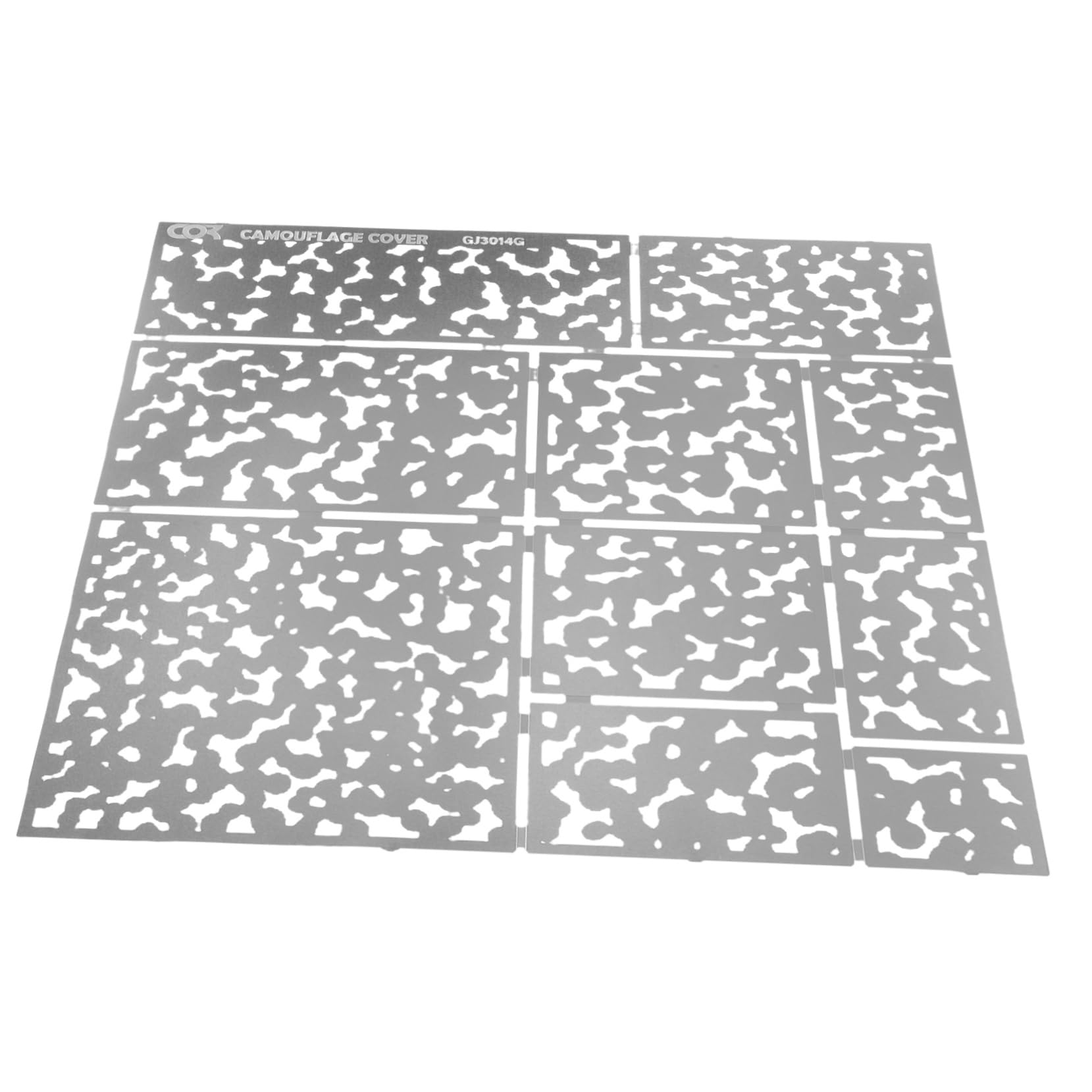 NUOBESTY Stainless Steel Spray Stencils Camouflage Template for Model Painting Reusable DIY Crafts on Wood Fabric Paper Canvas 4X4 Inches