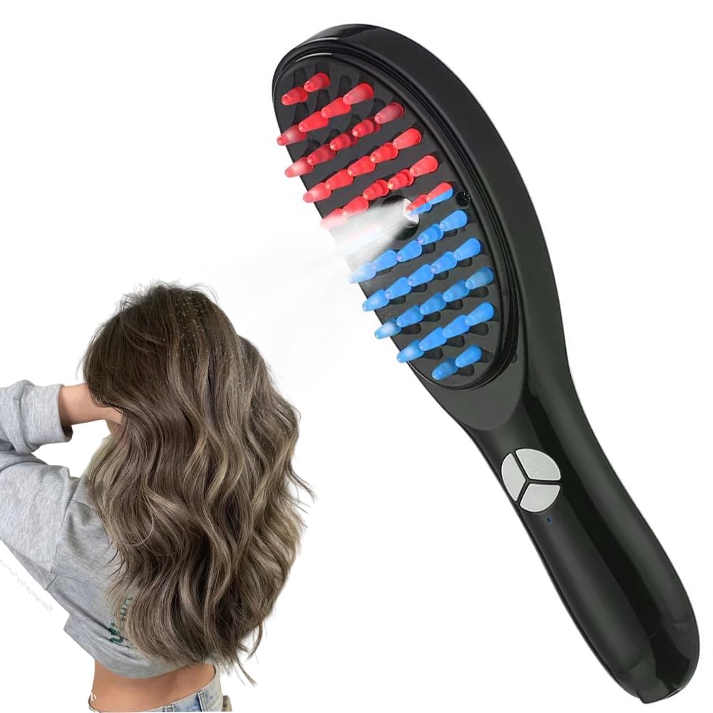 Mineup Cepillo de Masaje Eléctrico para el Cuero Cabelludo, Masajeador Cuero Cabelludo Eléctrico, Peine De Masaje Con 3 Modos, para el Cuidado y Relajación del Cabello