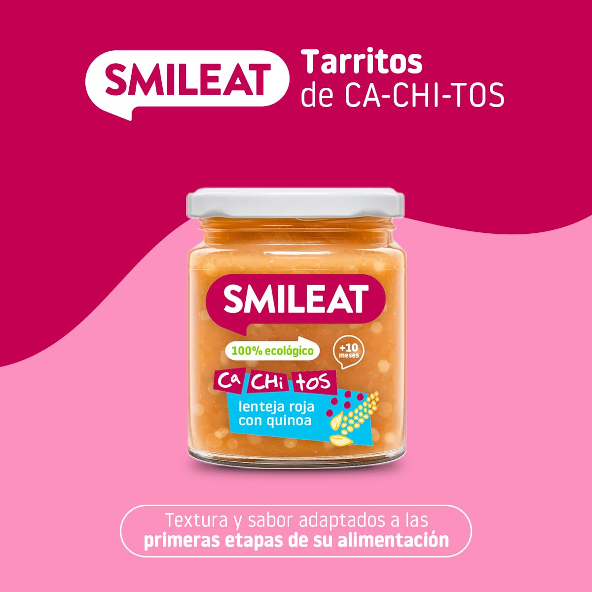 Smileat Tarritos de Lenteja Roja con Quinoa Ecológico Sin Azúcar Añadido Pack 4 x 230g 920g