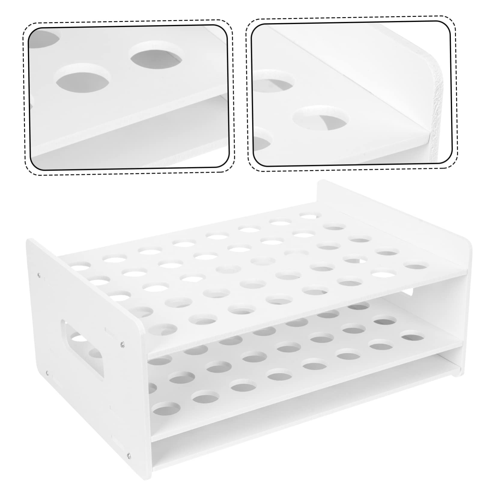 DOITOOL 40löcher Scherenständer aus Holz für Scheren und Reagenzgläser Schreibtisch-organizer Aufbewahrungsregal für Künstlerbedarf Schule und Zuhause Kompaktes Design mit Löchern