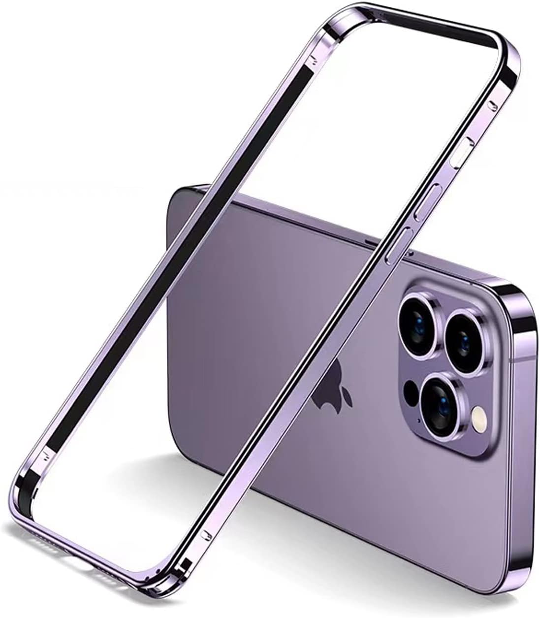 New Aluminum Frame Metal Bumper Frame Slim Hard Case Cover for iPhone15/14 Pro Pro Max, Metal
