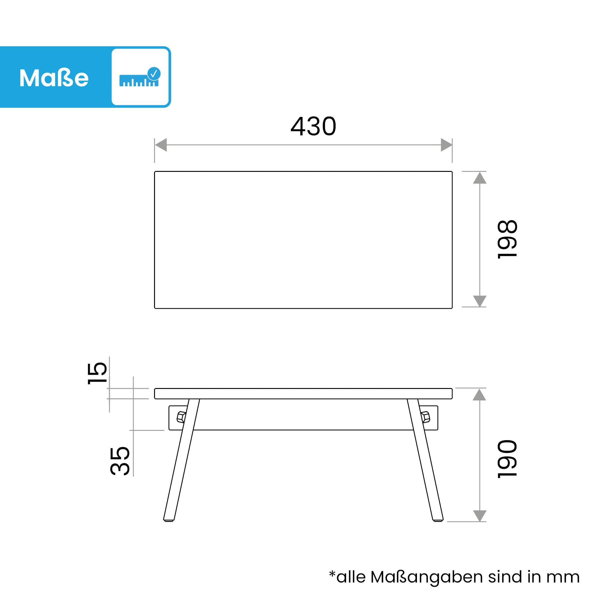 Bächlein Badhocker Doura – Ergonomischer Holz-Toilettenhocker aus FSC-zertifiziertem Bambus, 150 kg Traglast, Nachhaltig & Stabil