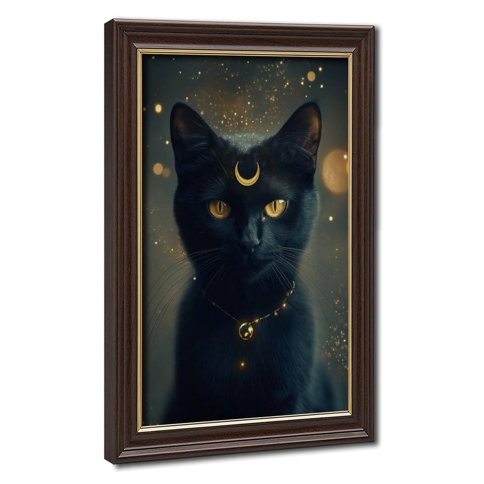 Bareronor Crescent Moon Abstract Cat Canvas Poster Bedroom Decor Landscape Office Room Decor Gift 20" L X 30" W