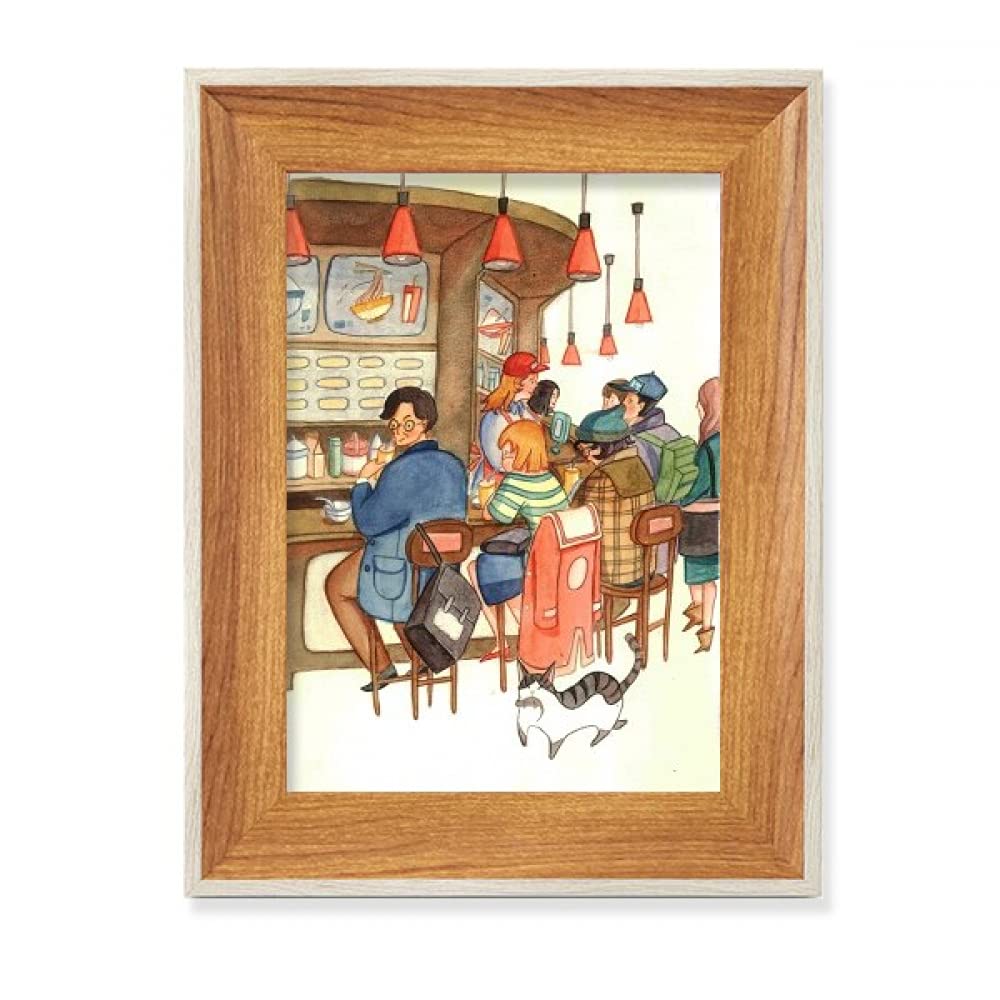 Tableau Cat Restaurant le cadeau idéal en cadre photo en bois