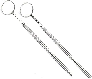 AAProTools 2 pcs Dental Mirror Inspection Mirror Makeup Mirror Teeth Cleaning Tool Stainless Steel Dental Tools for Personal and Pet