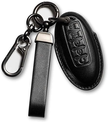 Miniatura 7 de Funda de cuero para llavero Nissan Altima Armada Pathfinder Rogue Sport Sentra Versa Murano Infiniti Q50 Q60 QX50 QX60 QX80 QX70 accesorios