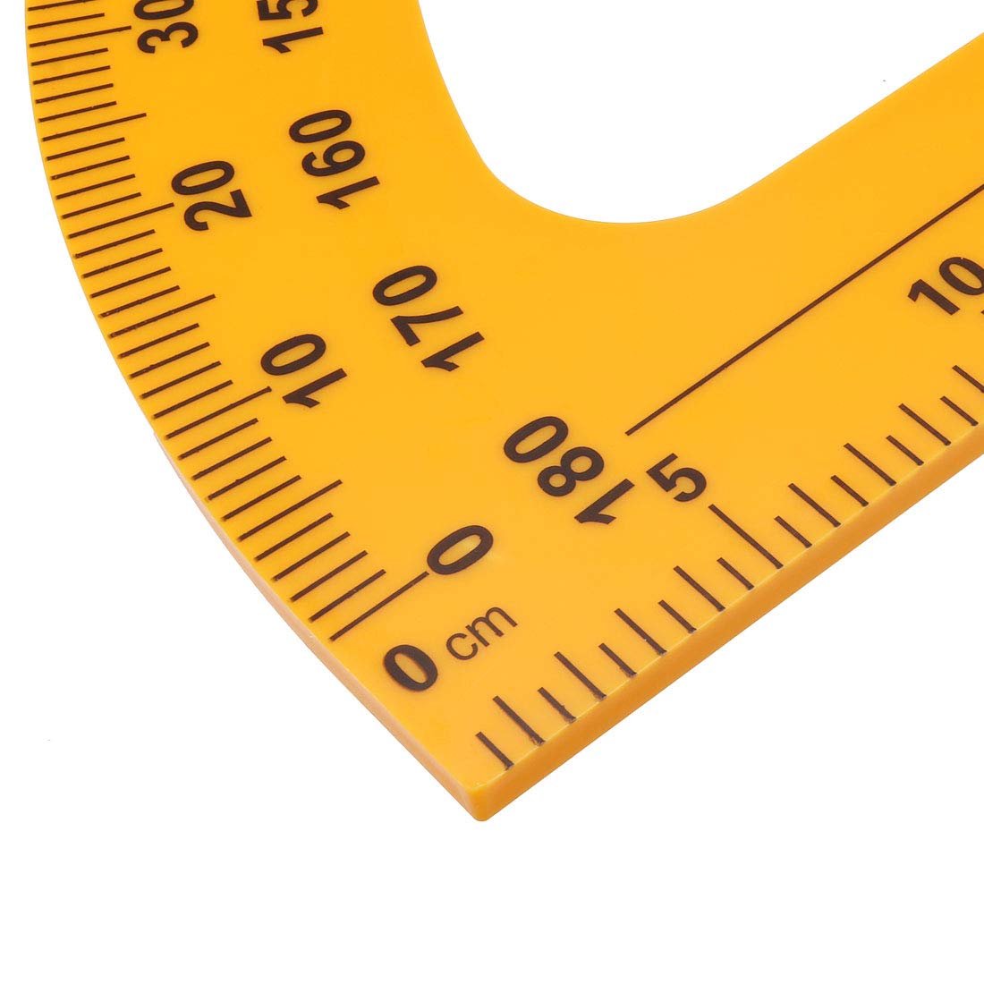 sourcing map Géometrie Measurement Outil Plastique Rapporteur Détecteur Angle 0-180°50cm Rond Mesure Outil Règle Outil avec Poignée