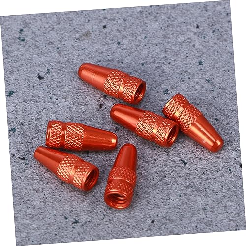 Tapas para válvulas de bicicleta LIOOBO, 12 piezas, color naranja brillante, de aleación de aluminio, fáciles de instalar, sellan contra fugas y suciedad, compatibles con bicicletas de carretera y montaña miniatura 7
