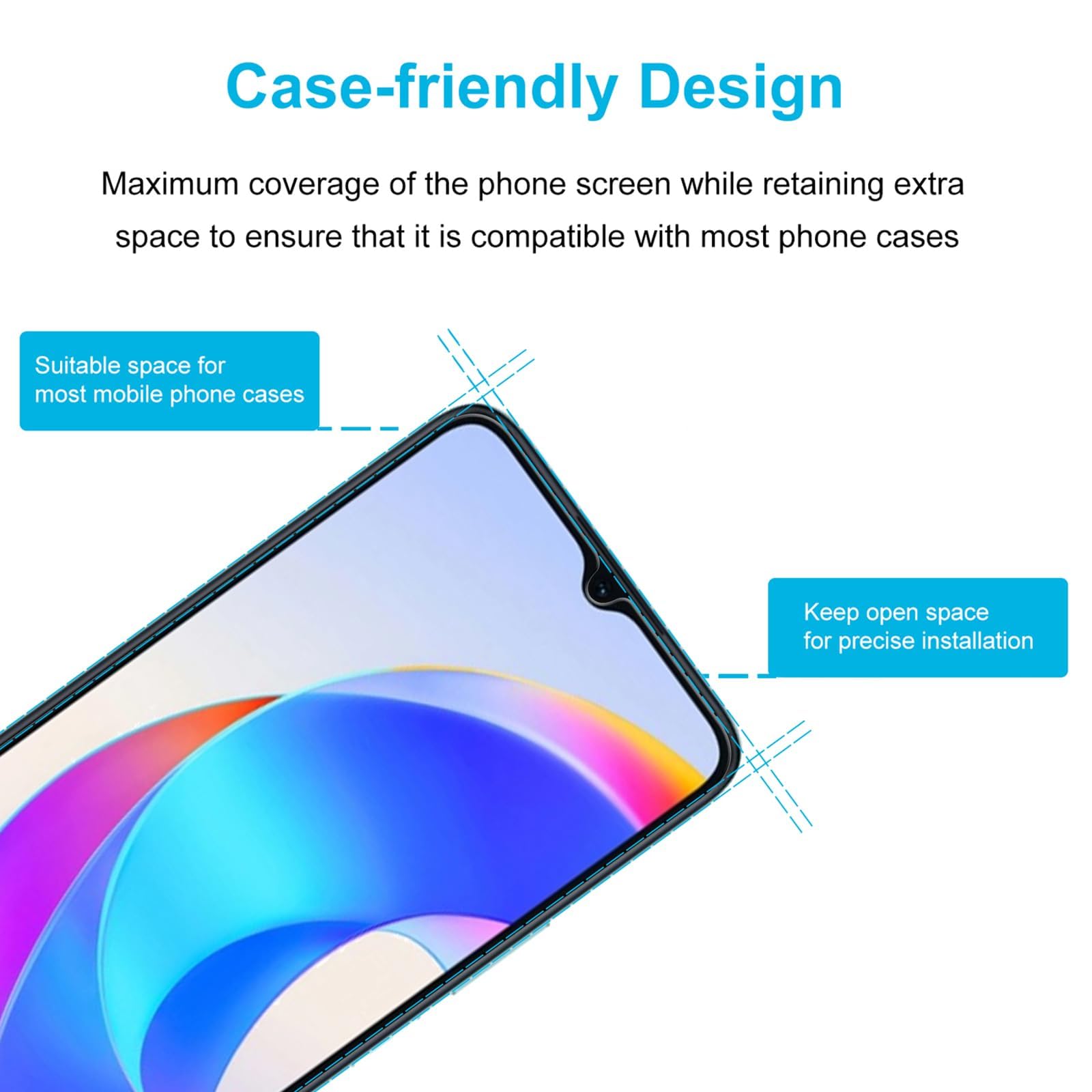 Didisky 3 Pack Tempered Glass Screen Protector for Honor X6a, Scratch-Resistant, 9H Hardness, No Bubbles - Image 3