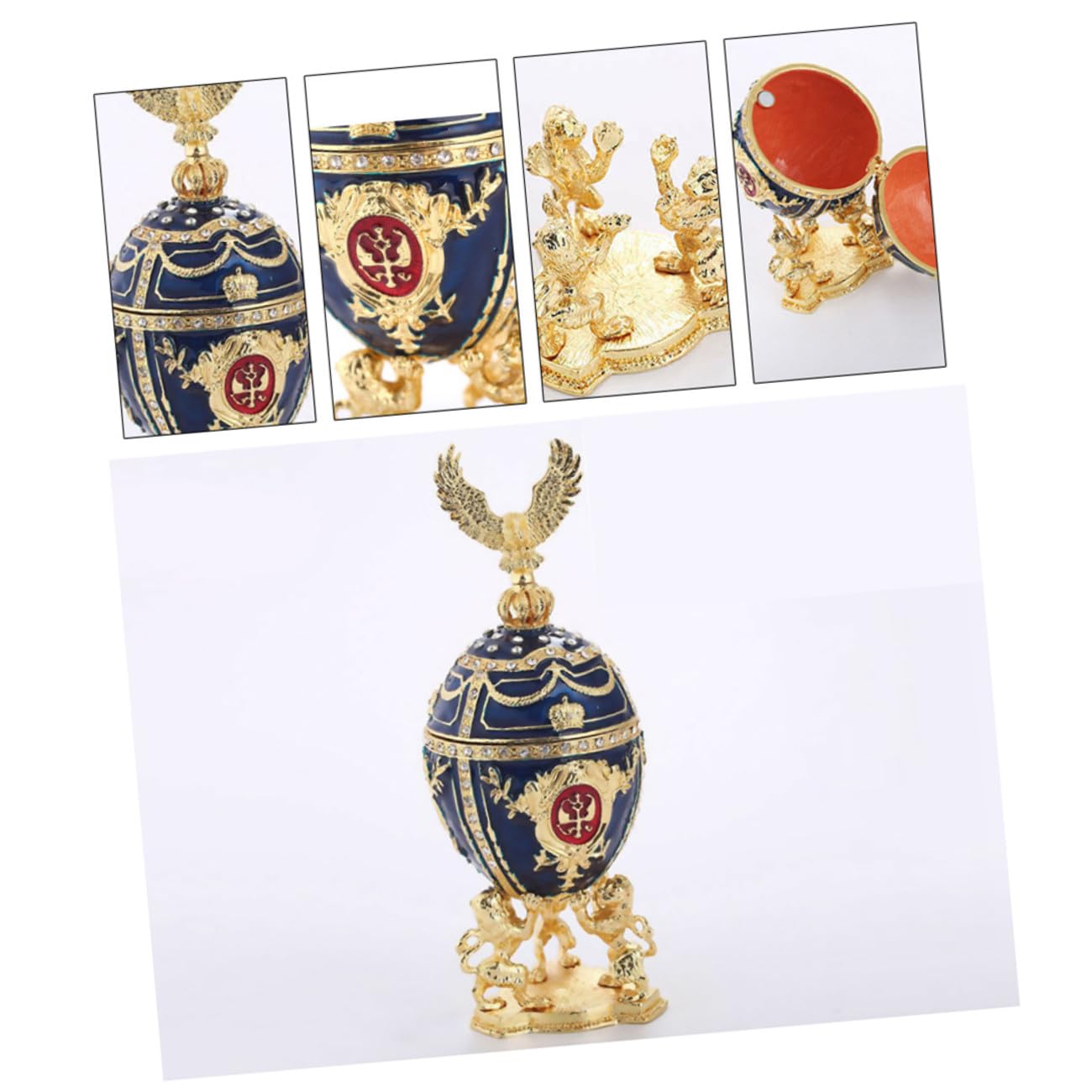 PRETYZOOM Decorazione Uovo di Pasqua in Stile Russo in Lega, Ornamento Creativo per Desktop e Soggiorno, Adorno Elegante e Stiloso la Casa