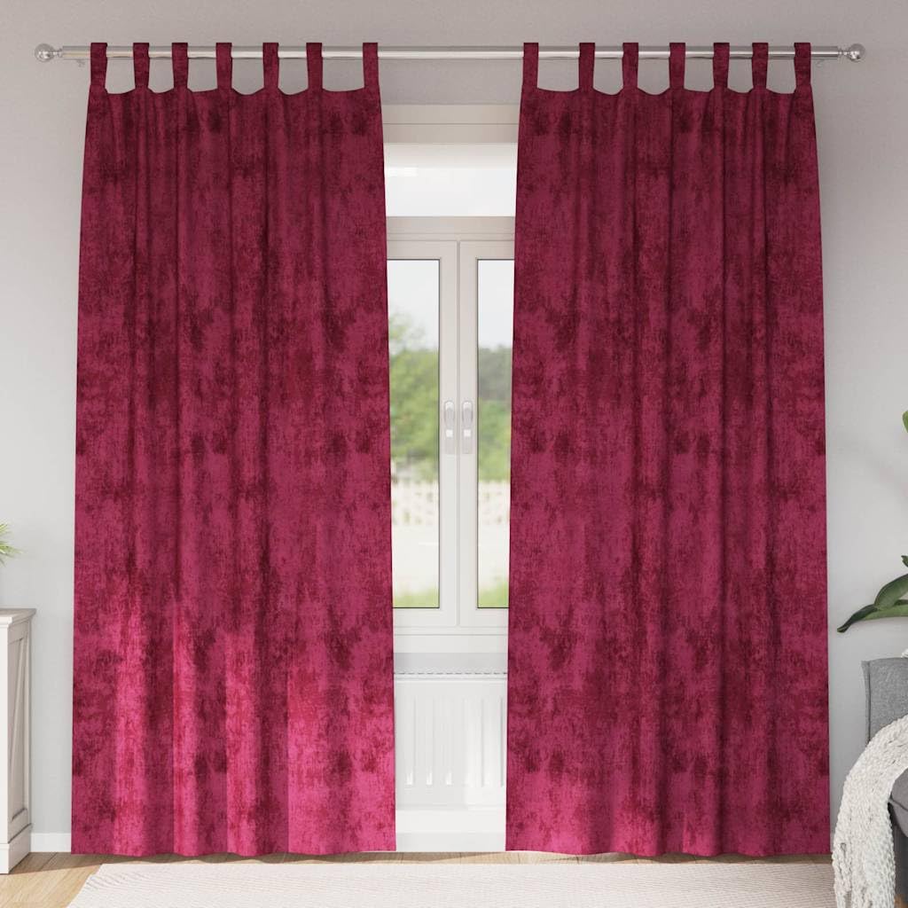 Cortinas de terciopelo rojo vino, 2 unidades, 260 x 140 cm, cortinas con oscurecimiento y aislamiento térmico, opacas para salón, dormitorio, habitación infantil, protección visual y